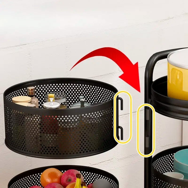 [Llevá 2 y Pagá 1] Frutera MetalRack Giratoria de Acero Inoxidable (4/5 Niveles) + ¡Regalo: Kit de Potes Herméticos!